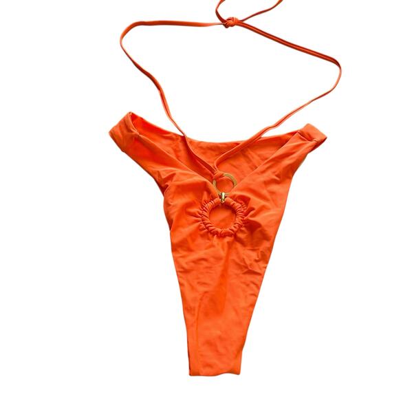 PrettyLittleThing Women Orange O Ring Waist Strap Bikini Bottom US Size 6 NWT - Picture 1 of 7